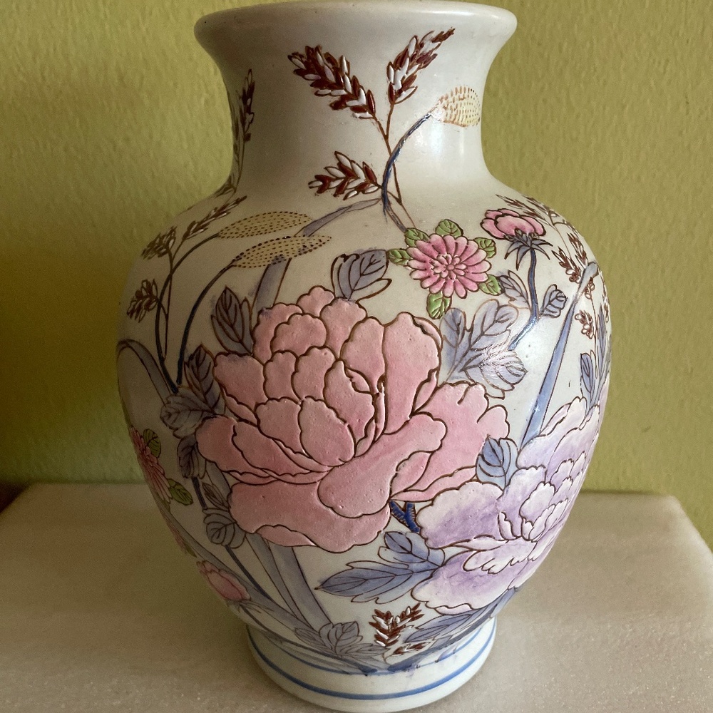 Large old Asian Vase  with Mark & hole